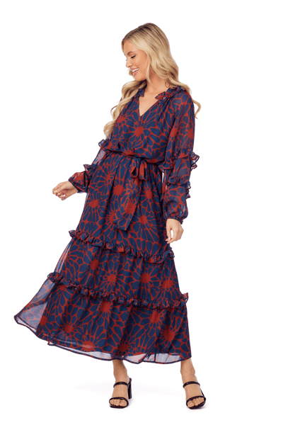 Mud Pie Portia - Vestido Largo Para Mujer, Azul, Small