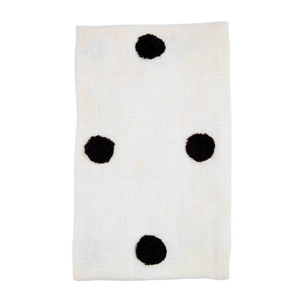 Cream Dot Tufted Throw Blanket