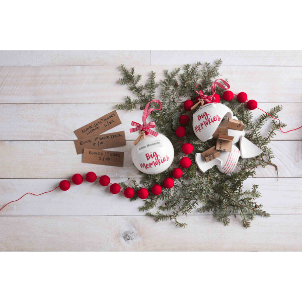 Ornement Mémoire Mud Pie - Boule Céramique 10,2cm Pour Stocker Souvenirs - "Little Moments, Big Memories"