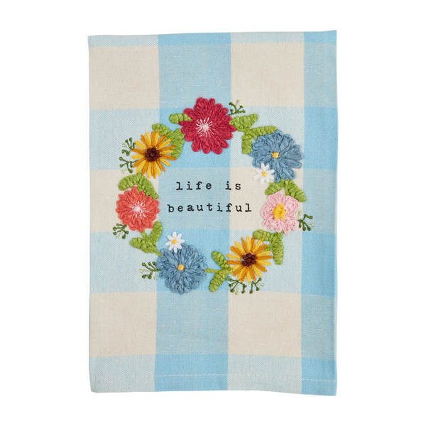 Life Embroidered Towel
