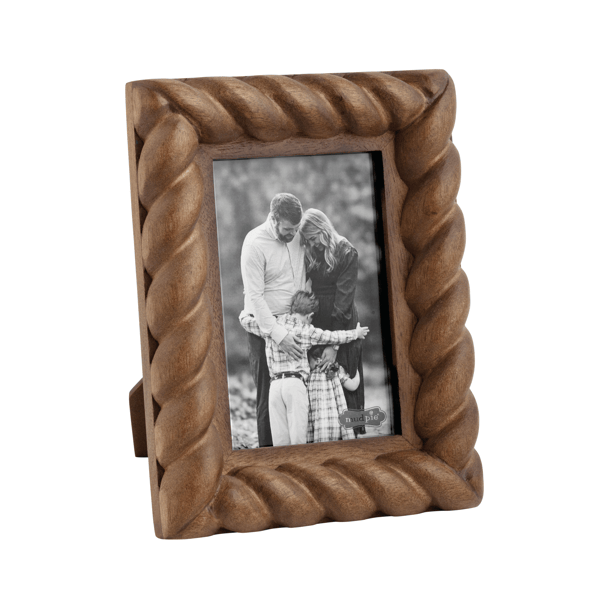 Twisted Wood Frame for 4x6 Photos with Chunky Design | Mud Pie