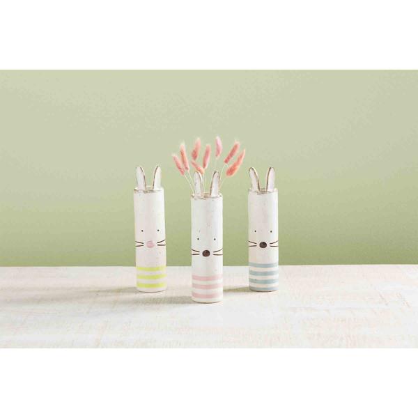 Bunny Stripe Bud Vase Mud Pie