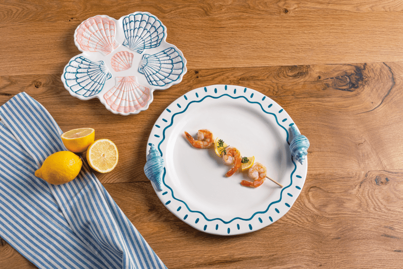 Seashell Nested Platter Set for Coastal Dining and Decor | Mud Pie