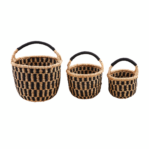 Black Woven Basket Set