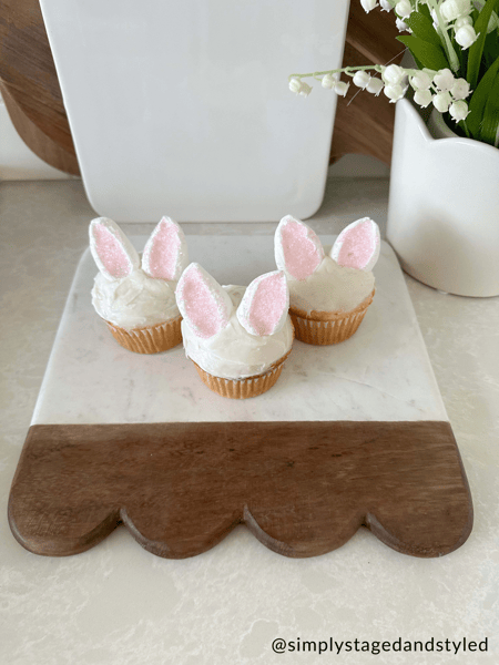 Mud Pie Scalloped Wood Marble Board - Thumbnail 3