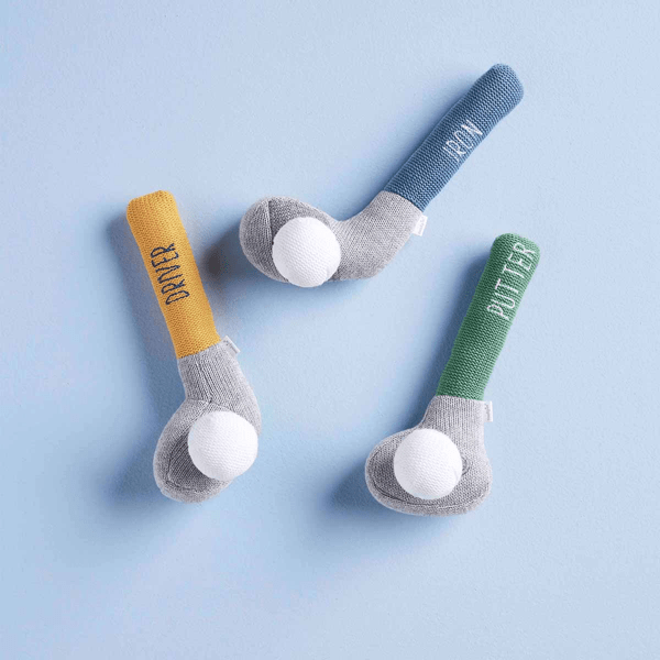 Knit Green Golf Club Rattle Mud Pie