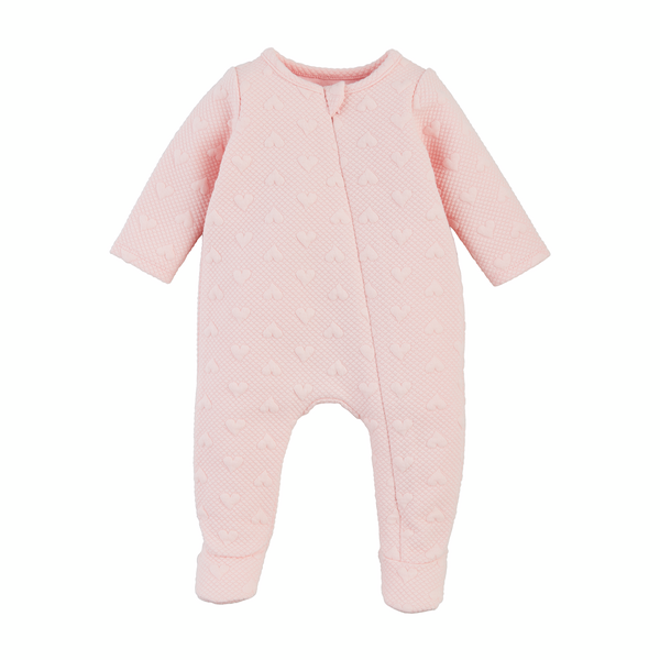 Pink Quilted Heart Baby Sleeper