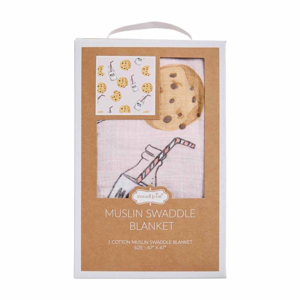 Pink Milk and Cookie Swaddle Blanket Mud Pie