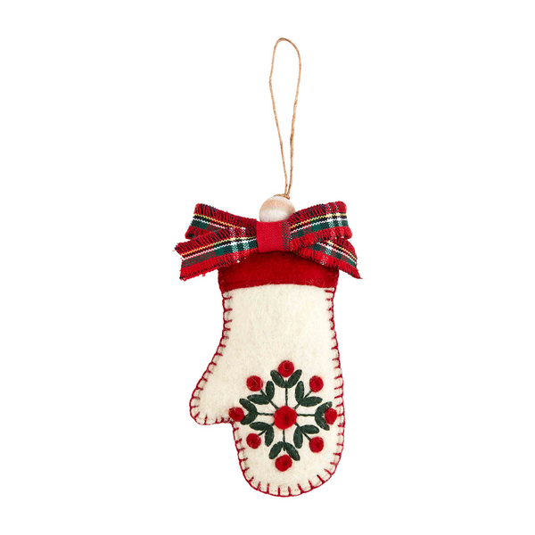 Mitten Wool Ornament | Mud Pie