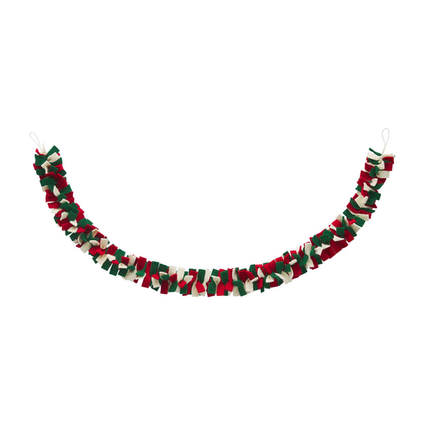 Green, Red and White Christmas Garland