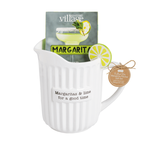 Gourmet Margarita Pitcher Set | Stylish 2-Piece Ceramic Set | Mud Pie