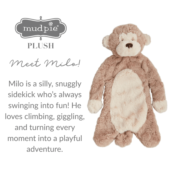 Monkey Plush Woobie | Soft Faux Fur Toy | Mud Pie