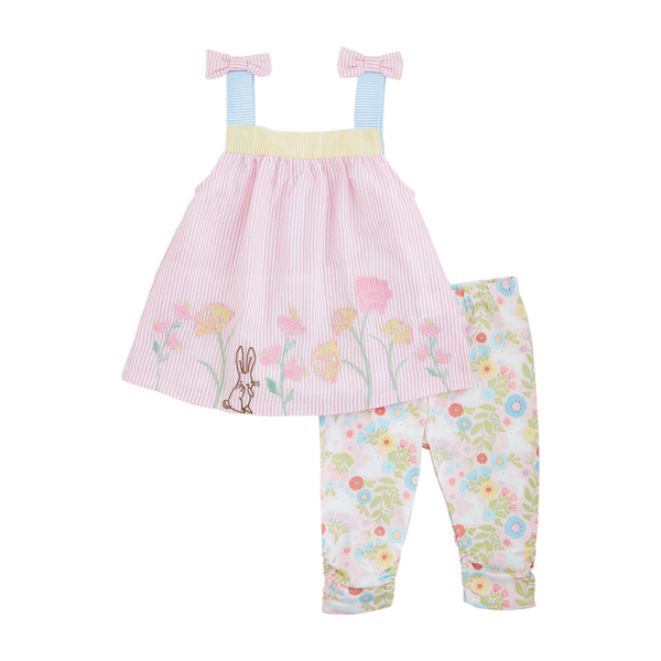 Floral Bunny Toddler Tunic Set