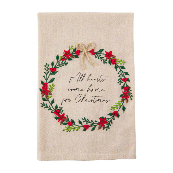 Wreath Christmas French Knot Towel