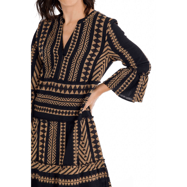 plus size midi dress long sleeve Plus Size Midi Dress 3/4 Sleeve Crew Neck