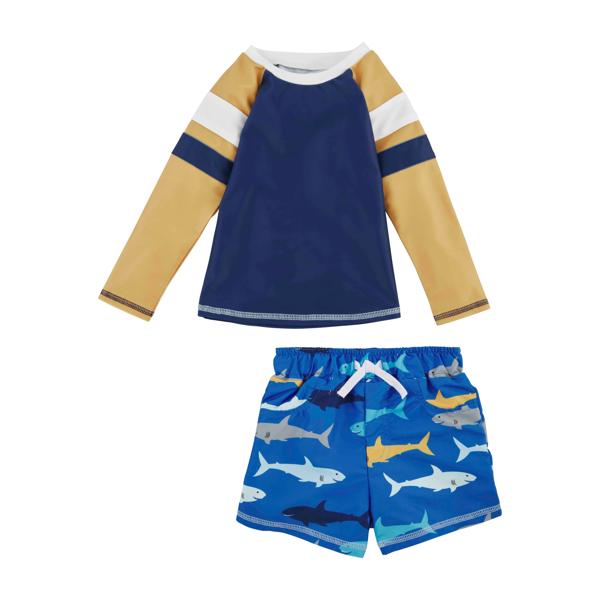 Shark Little Boy Rash Guard Set Mud Pie