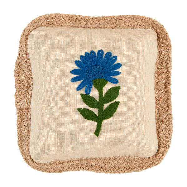 Single Flower Embroidered Pillow