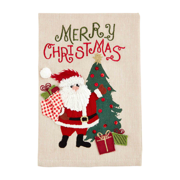 Merry Christmas Embroidered Towel | Mud Pie