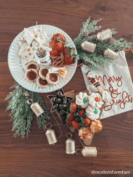 Mud Pie Ceramic Tree Triple Server Set - White With Wood Stem, Includes Fork, Perfect For Entertaining - View #2