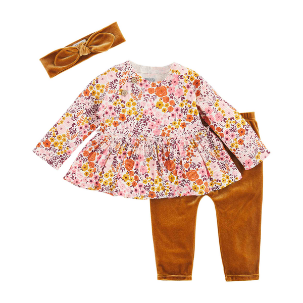 Fall Floral Baby Outfit Set