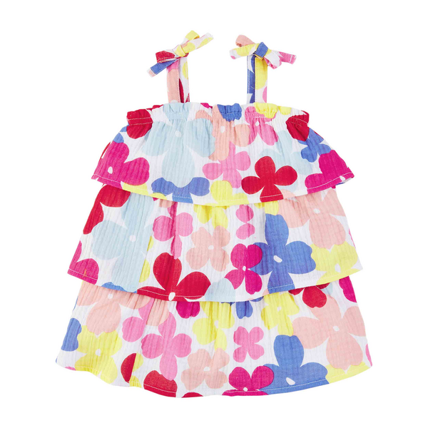 Multi-Floral Toddler Tiered Dress | Mud Pie