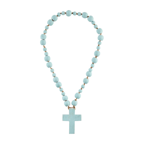 Blue Decorative Cross Bead