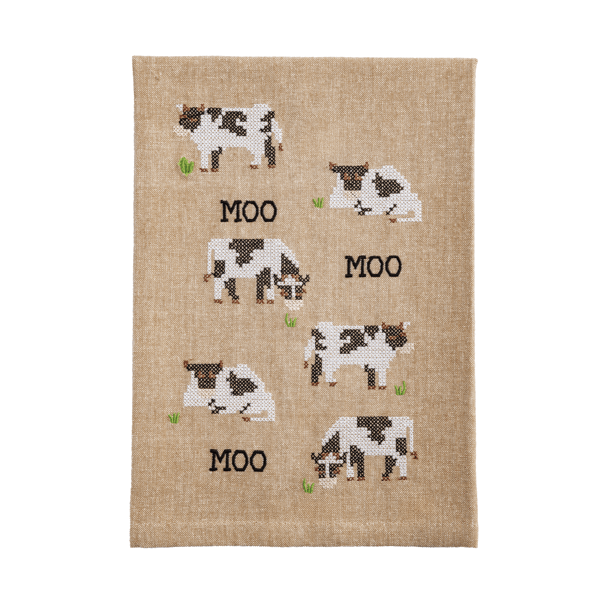 Cow Needlepoint Towel