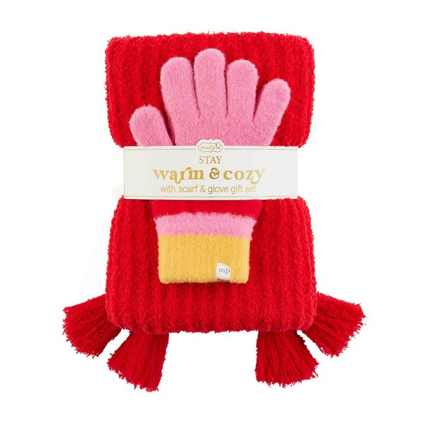 Color Block Glove and Scarf Set