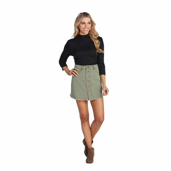 Fitz Denim Skirt with Button Front