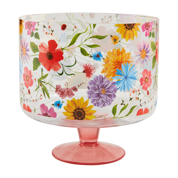 Floral Glass Serving Bowl