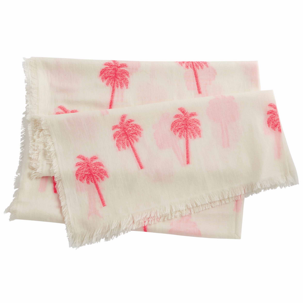 Pink Palm Jacquard Icon Scarf | Mud Pie