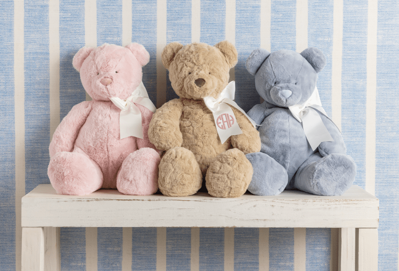 Large Blue Monogram Me Bear Plush Pal | Soft Cuddly Plush Toy