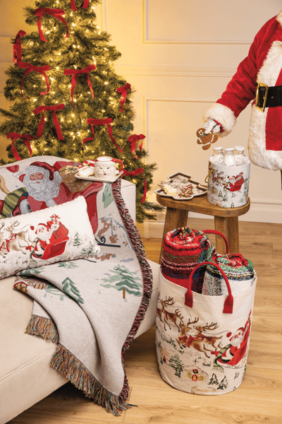 Classic Christmas Jacquard Woven Cotton Blanket | Mud Pie