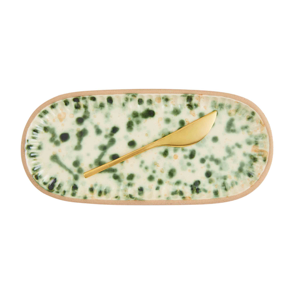 Green Splatter Dish Set