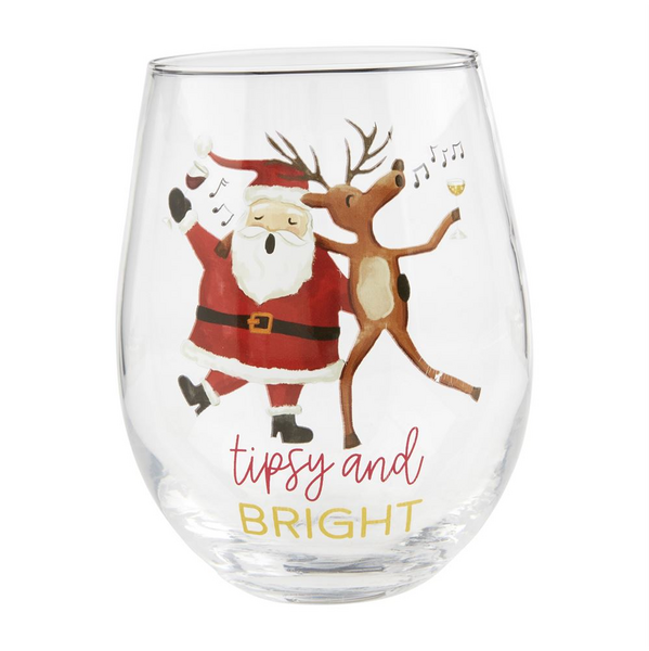 Reindeer Wine Glass Set