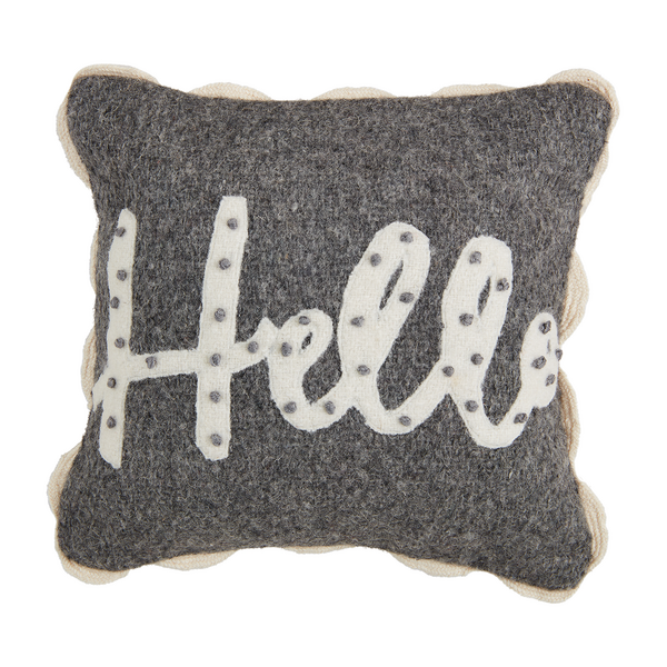 Mini Hello Felted Wool Pillow