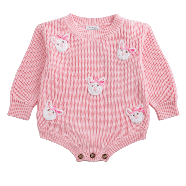 Pink Bunny Sweater Bubble Cotton Knit For Infants Mud Pie 
