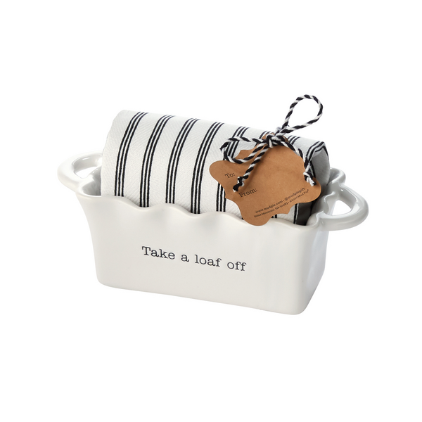 Mini Loaf Pan with Towel Set - Stripes by Demdaco