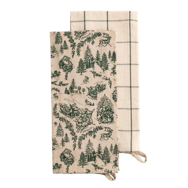 Christmas Pine Pattern Towel Set - Thumbnail 2