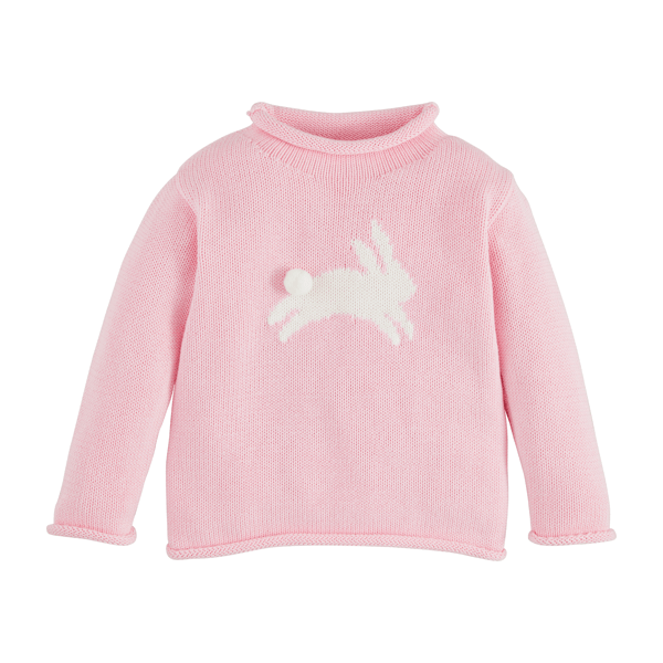 Pink Bunny Rollneck Sweater (4T-5T) – Easter Style | Mud Pie