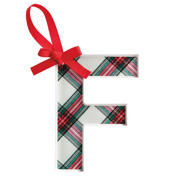Mud Pie Initial Tartan Ornament