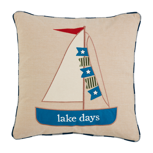 Lake Days Applique Pillow