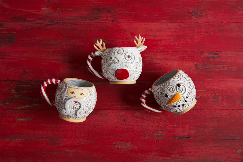 Mudpie Santa or Reindeer Cookie Pocket Mug