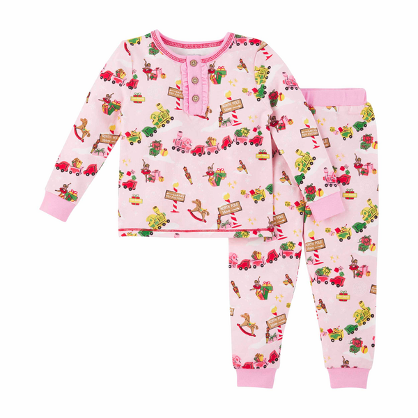Pink Toyland Christmas Toddler Pajama Set