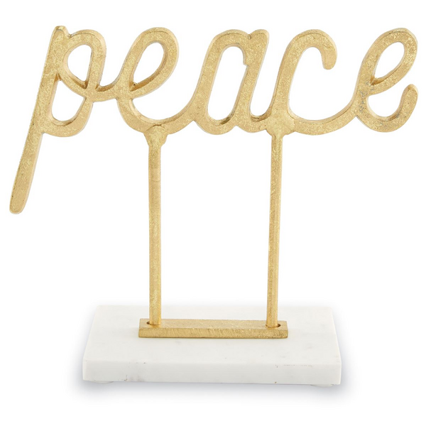 Peace Gold Christmas Sign