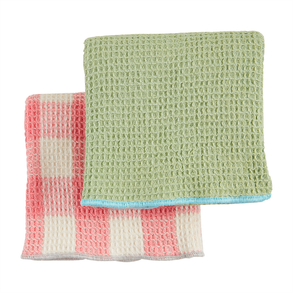 Green Colorful Waffle Towels