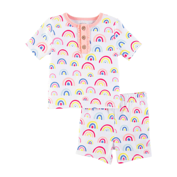 White Rainbow Toddler Pajama Set