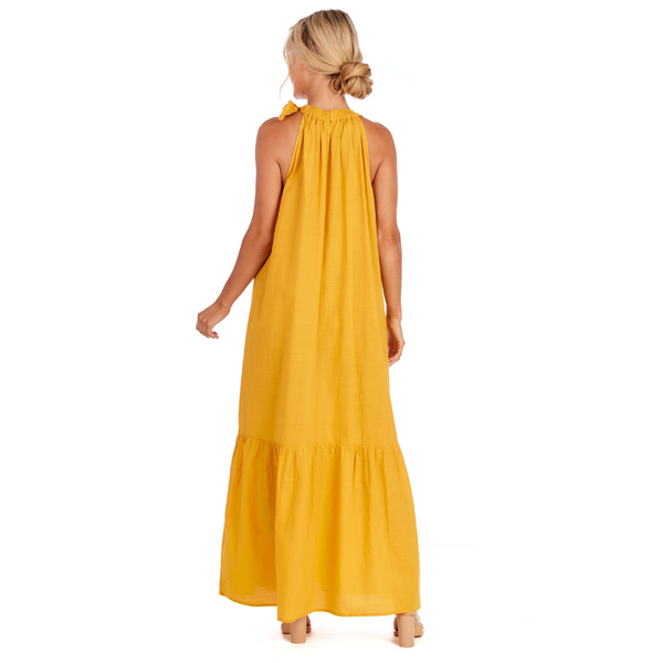 Lulus Wrap Maxi Dress XL Much Obliged Golden Yellow Gauzy Draped