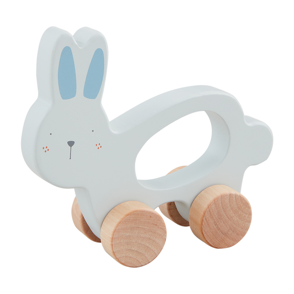 Blue Wood Bunny Pull Toy