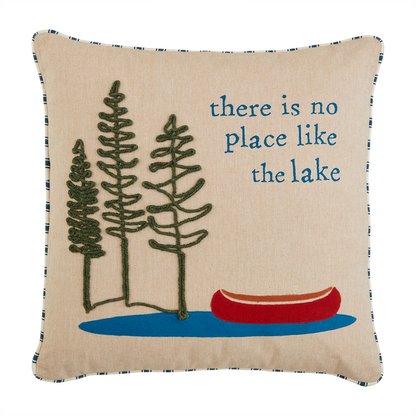 There Is Applique Lake Pillow